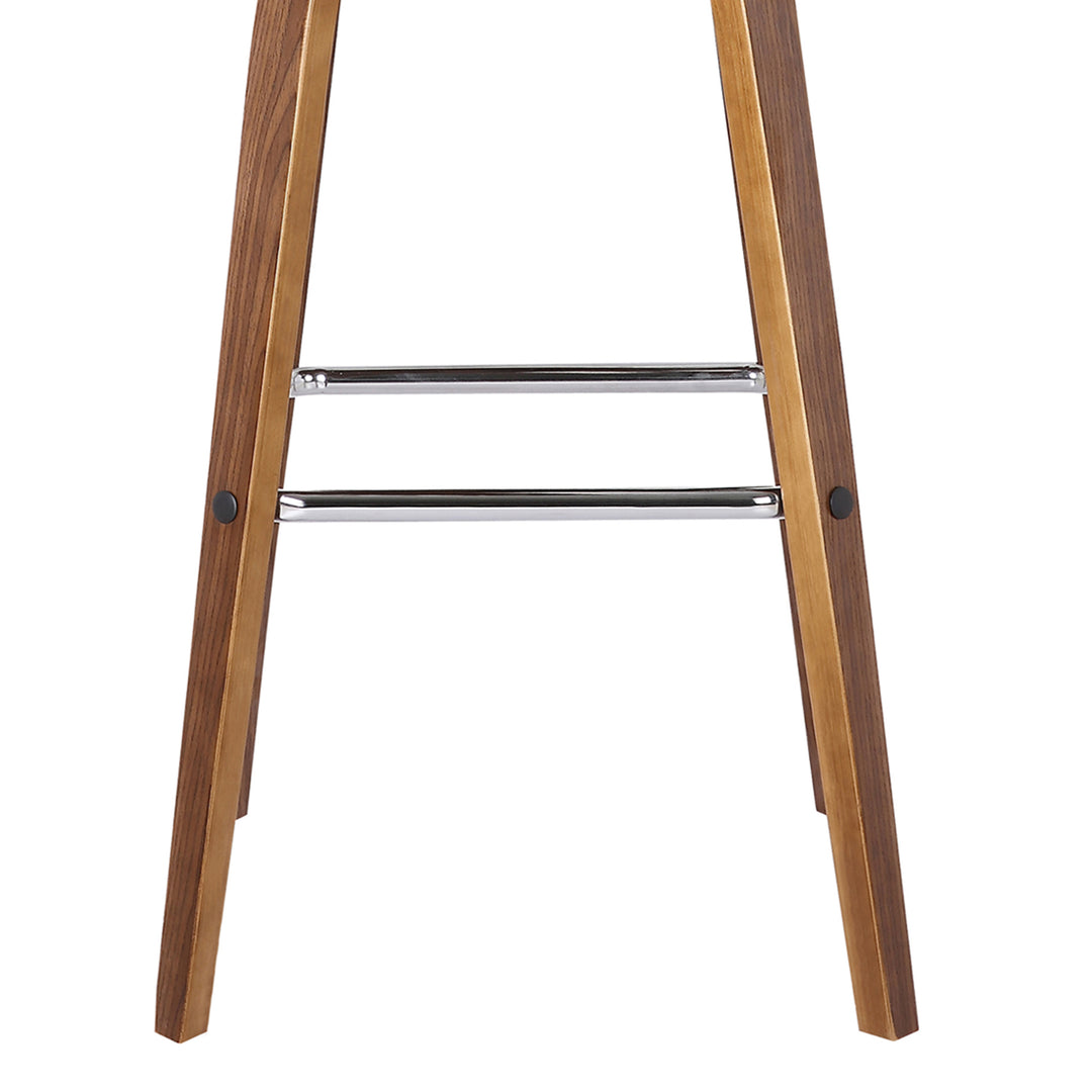 Vienna Swivel Bar Stool in Wood Finish with Upholstered Seat