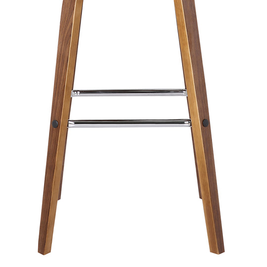 Vienna Swivel Bar Stool in Wood Finish with Upholstered Seat