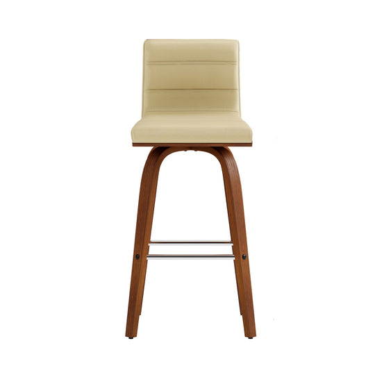 Vienna Swivel Bar Stool in Wood Finish with Upholstered Seat