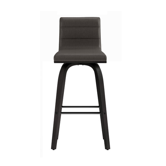 Vienna Swivel Bar Stool in Wood Finish with Upholstered Seat