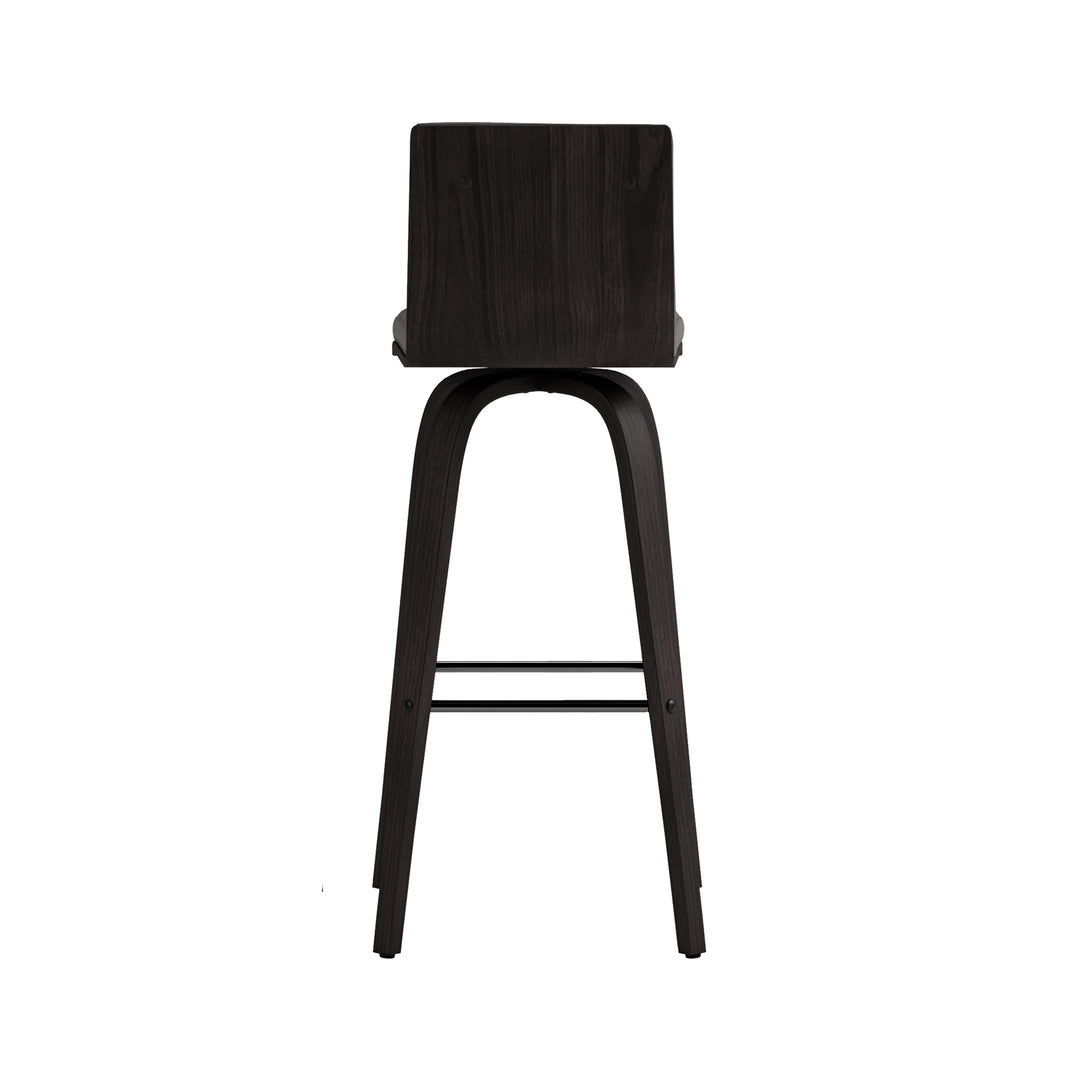 Vienna Swivel Bar Stool in Wood Finish with Upholstered Seat