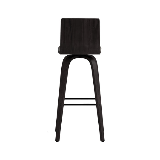 Vienna Swivel Bar Stool in Wood Finish with Upholstered Seat