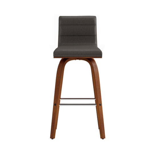 Vienna Swivel Bar Stool in Wood Finish with Upholstered Seat