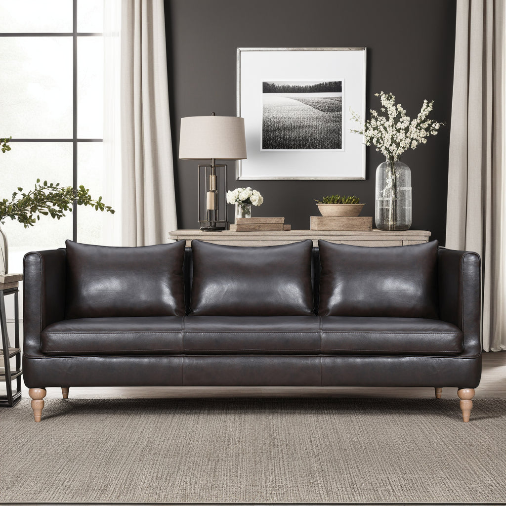 Vincenza 85 in. Leather Sofa