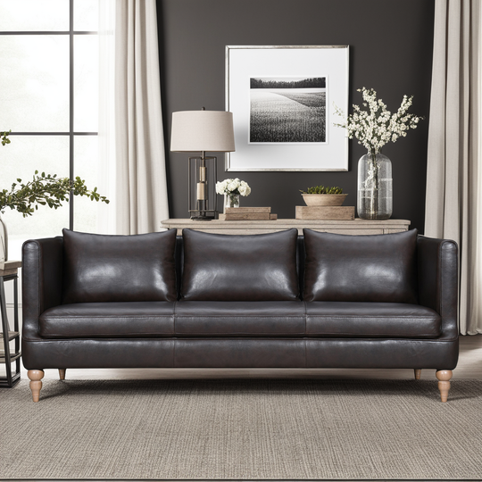 Vincenza 85 in. Leather Sofa