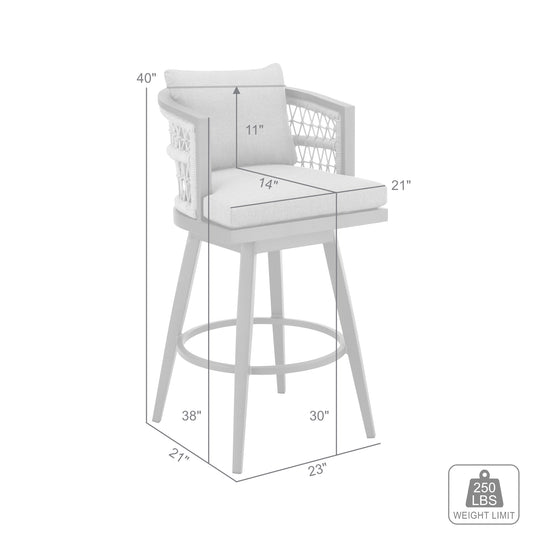 Zella Swivel Outdoor Bar Stool