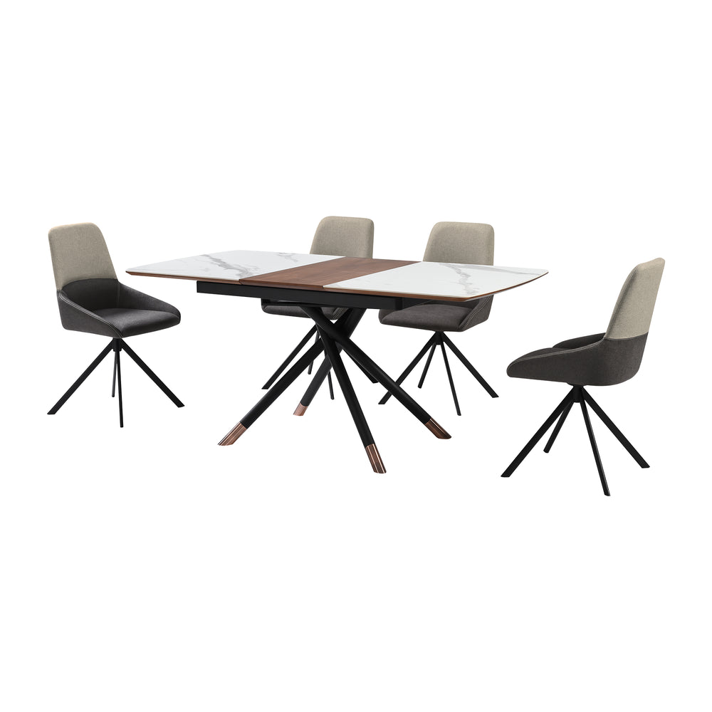 Alora and Maverick Extendable 5 Piece Dining Set