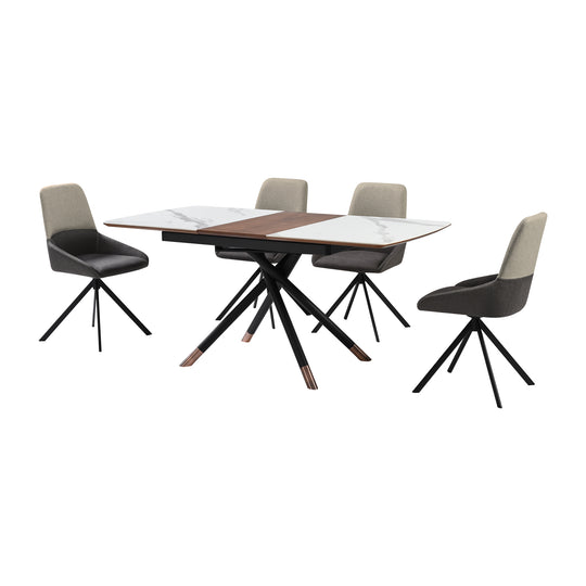 Alora and Maverick Extendable 5 Piece Dining Set