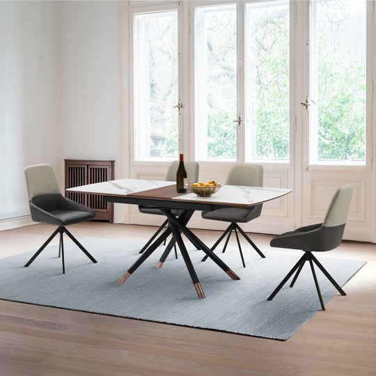 Alora and Maverick Extendable 5 Piece Dining Set