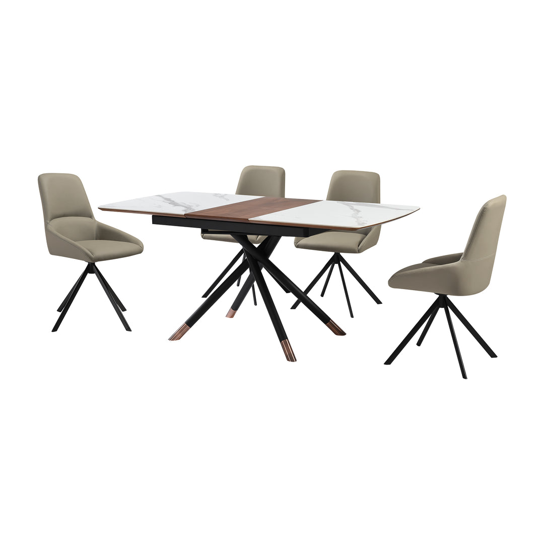 Alora and Maverick Extendable 5 Piece Dining Set