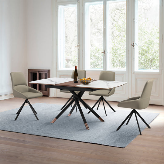 Alora and Maverick Extendable 5 Piece Dining Set