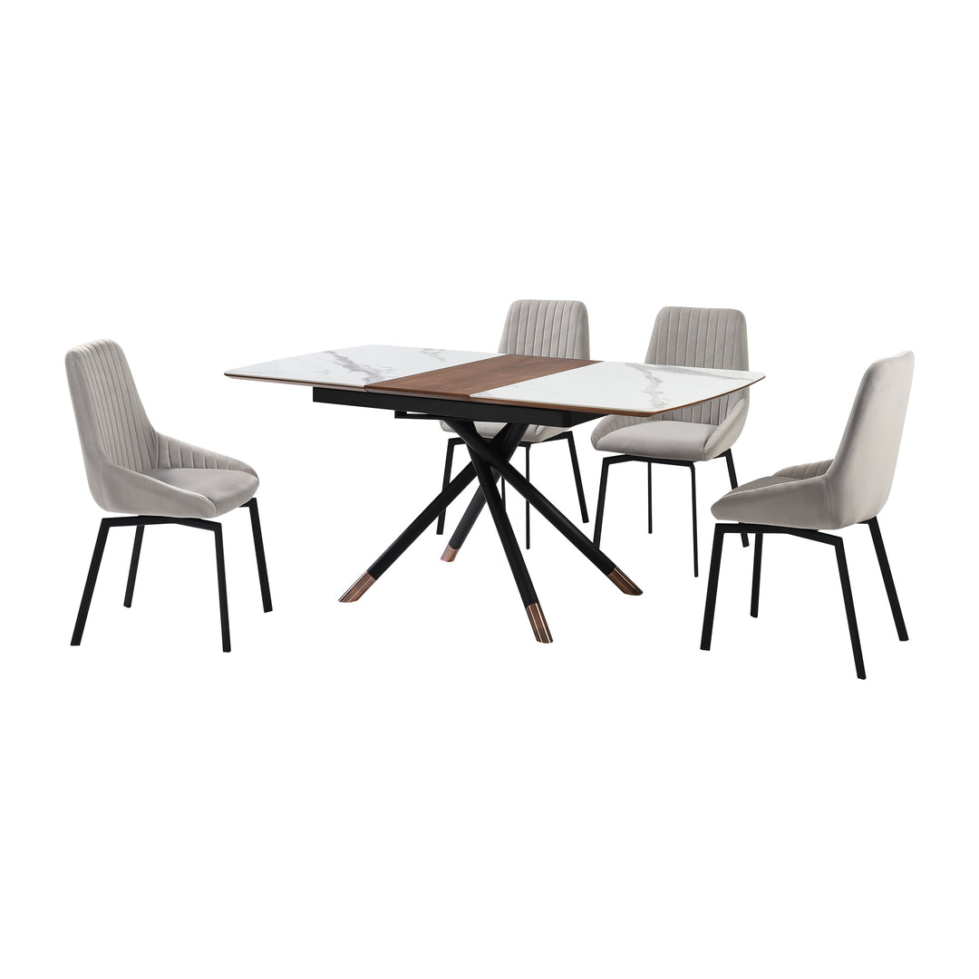 Alora and Susie Extendable 5 Piece Dining Set