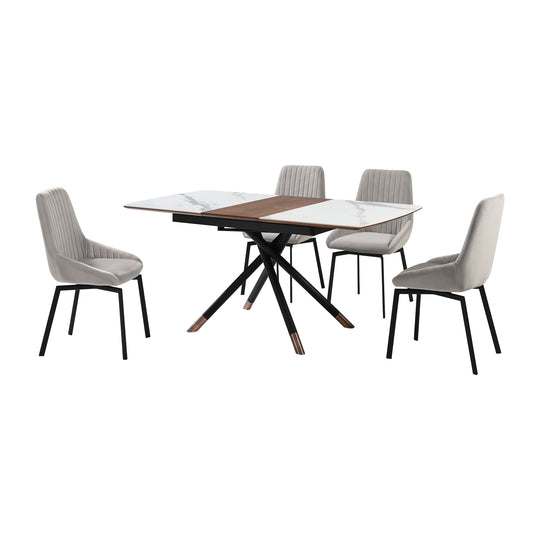 Alora and Susie Extendable 5 Piece Dining Set