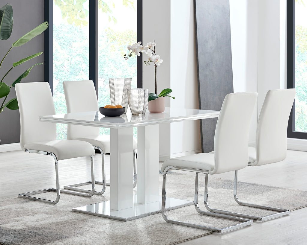 Amanda 5 Piece White Rectangular Dining Set – Armen Living