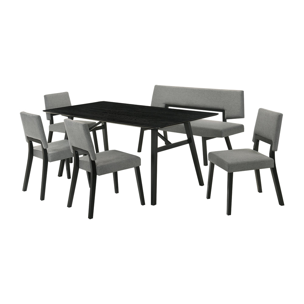 Channell 6 Piece Wood Dining Table Set with Bench