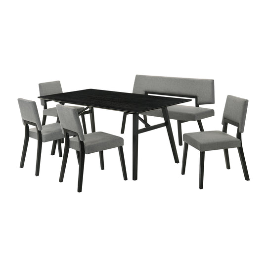 Channell 6 Piece Wood Dining Table Set with Bench