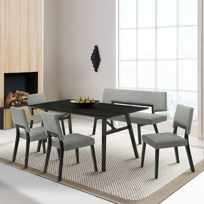 Channell 6 Piece Wood Dining Table Set with Bench