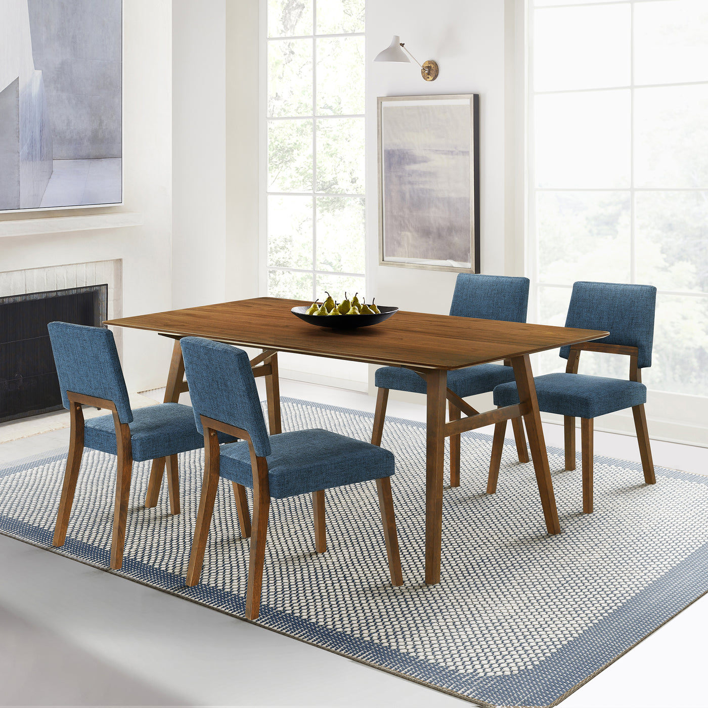 Channell 5 Piece Wood Dining Table Set
