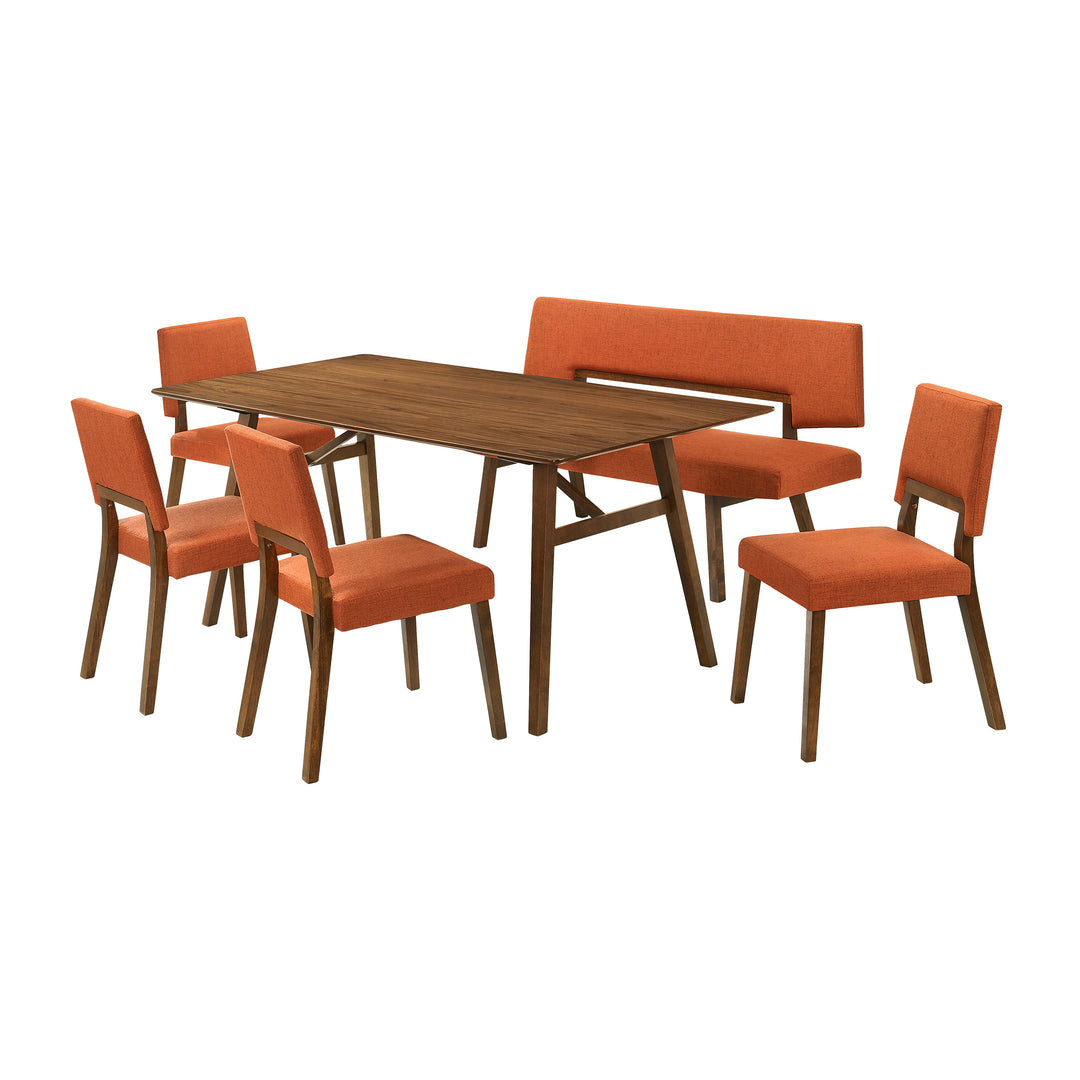 Channell 6 Piece Wood Dining Table Set with Bench