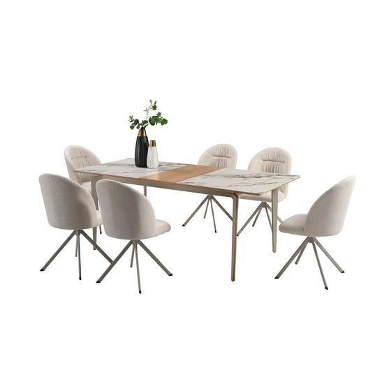 Honey/Hallie Dining Set 7pc