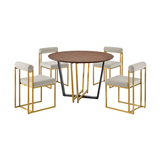 Joana Anastasia 5 Piece Dining Table Set