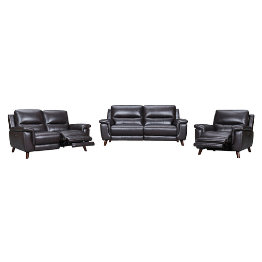 Lizette Leather Power Recliner 3 Piece Living Room Set with USB