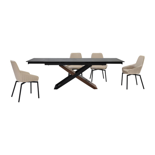 Milena and Shilo 5 Piece Extendable Dining Set