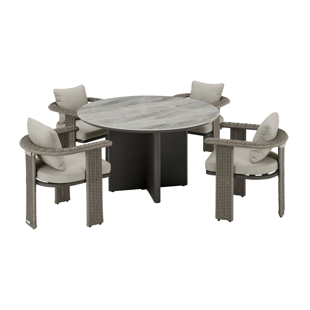 Ciela 5-Piece Outdoor Round Sintered Stone Dining Set
