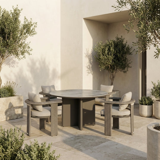 Ciela 5-Piece Outdoor Round Sintered Stone Dining Set