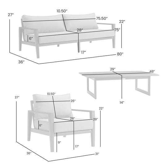 Cayman Outdoor 4PC Conversation Set