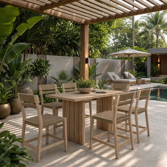 Ember 7-Piece Counter Height Outdoor Bar Set