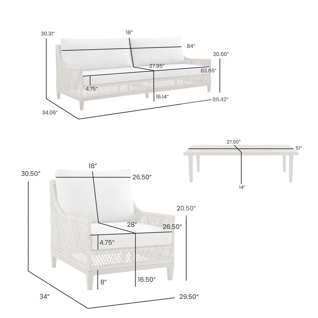 Grenada Outdoor 4PC Conversation Set