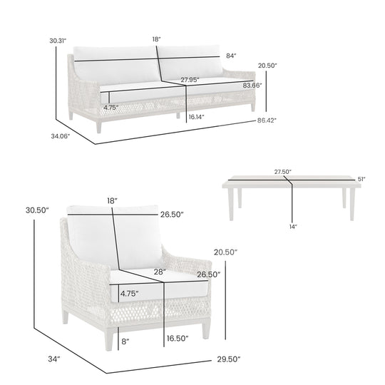 Grenada Outdoor 4PC Conversation Set