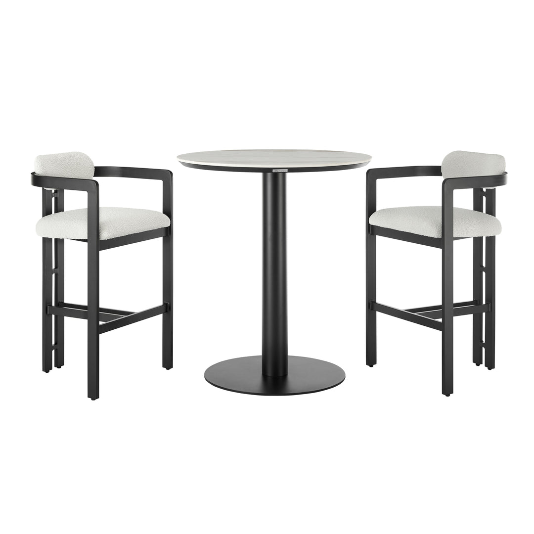 Jazmin 3-Piece Outdoor Bar Height Bistro Dining Set