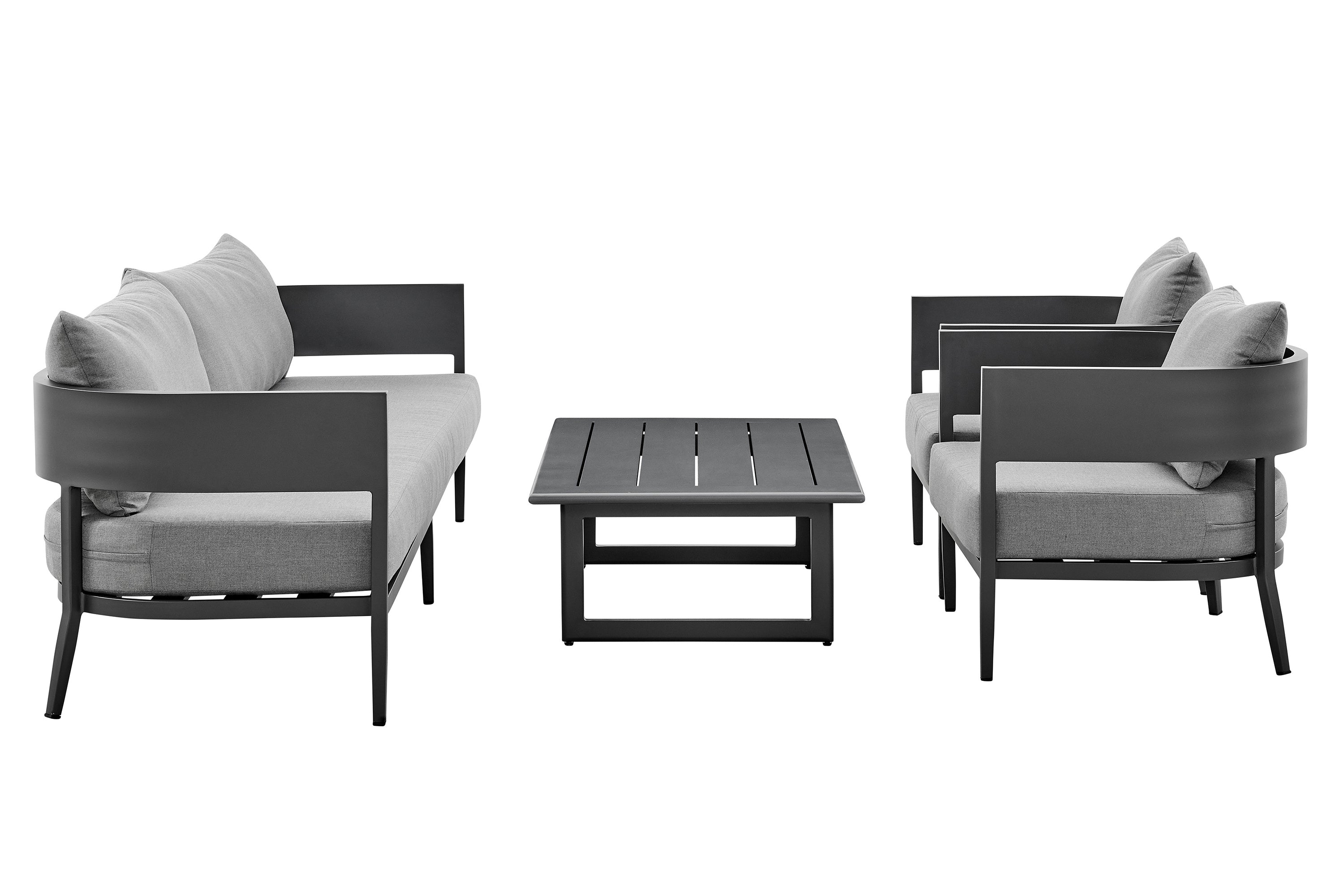 Menorca Outdoor 4 Piece Conversation Set - Thumbnail 2