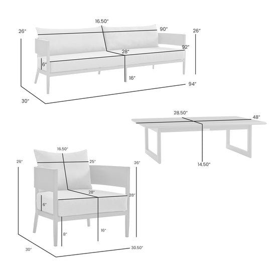 Menorca Outdoor 4PC Conversation Set