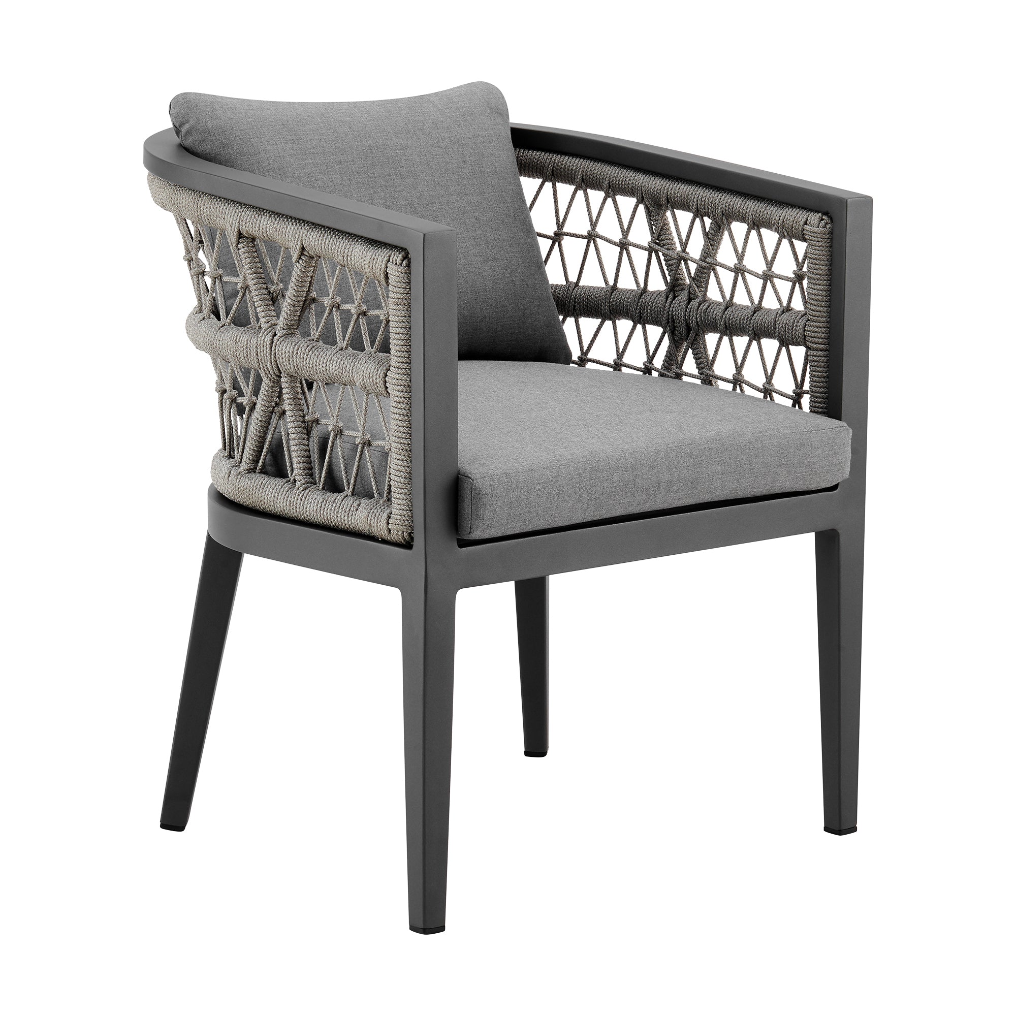 Zella Outdoor Patio 5 Piece Dining Set in Aluminum with Light Gray