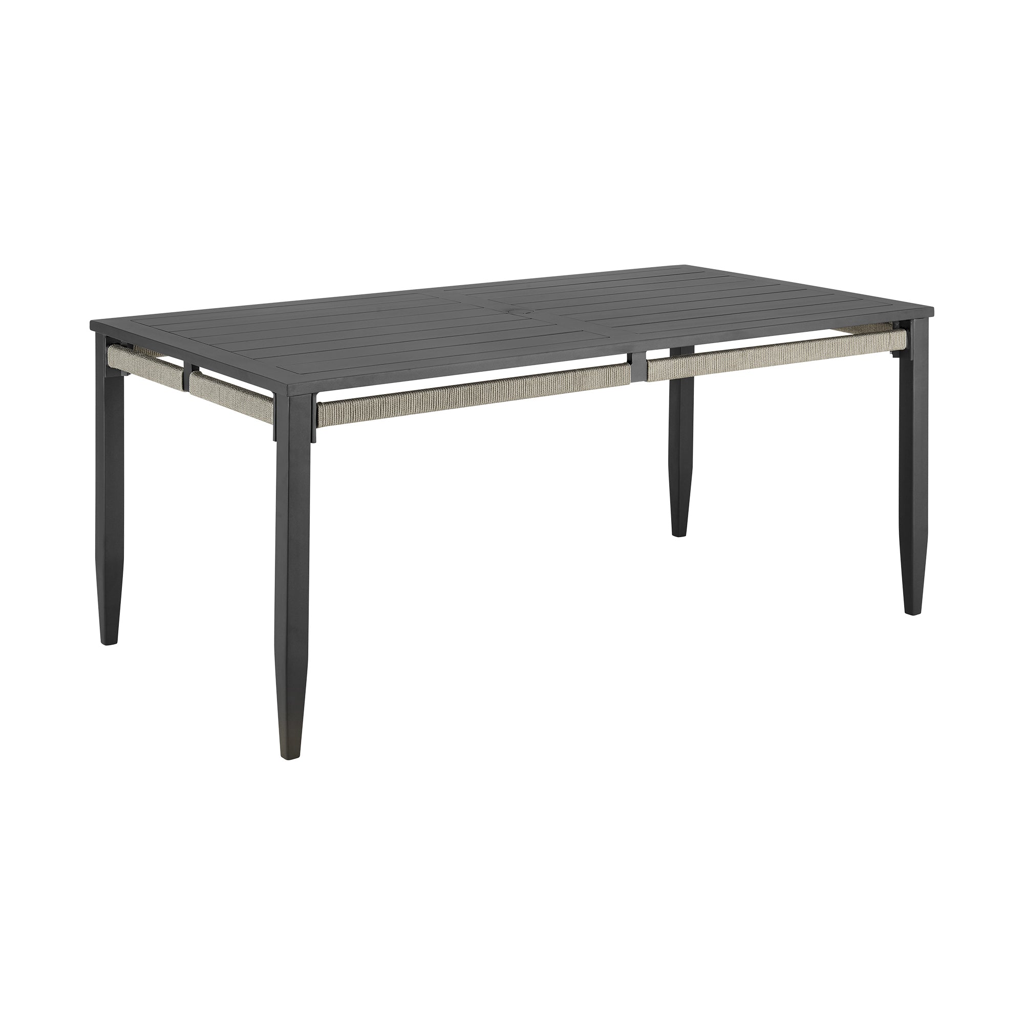 Zella Outdoor Patio 5 Piece Dining Set in Aluminum with Light Gray