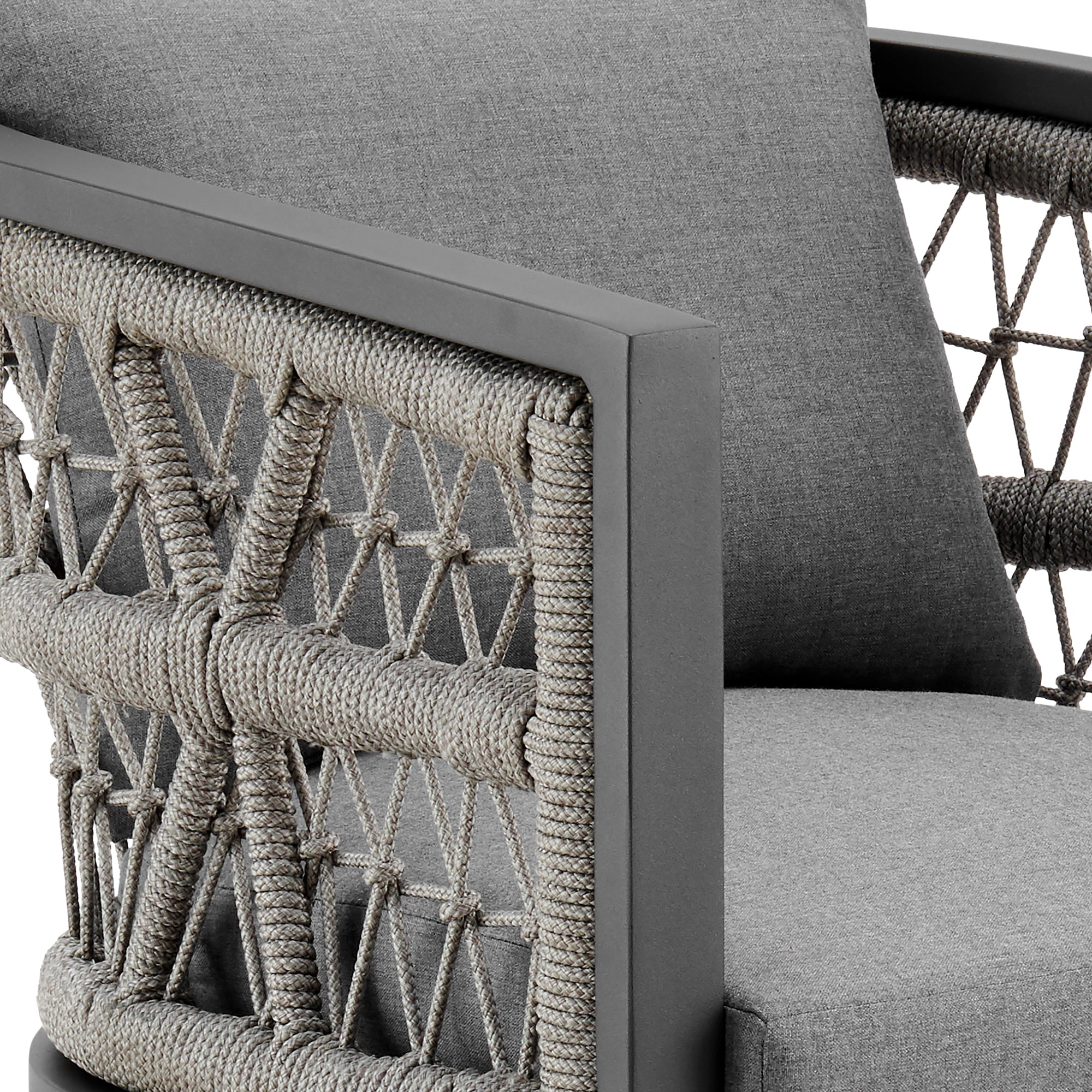 Zella Outdoor Patio 5 Piece Dining Set in Aluminum with Light Gray