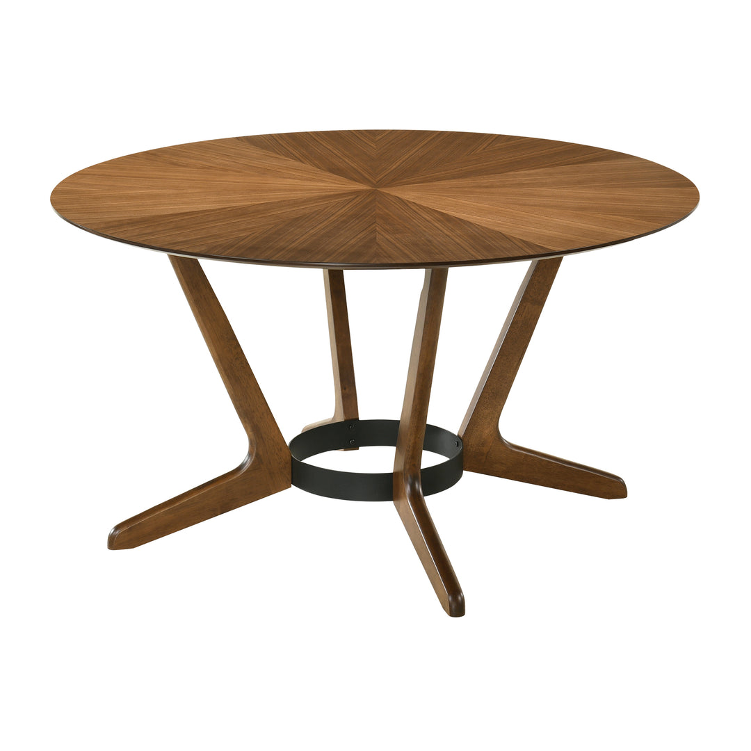 Santana 5 Piece Round Wood Dining Set