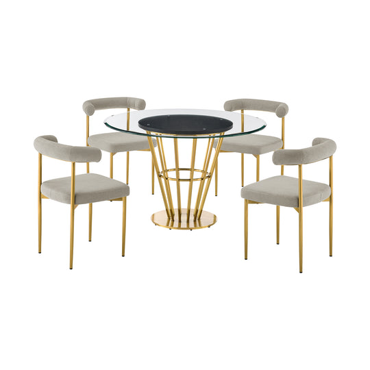 Veronica Shannon 5 Piece Dining Table Set