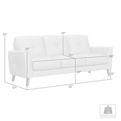 Almafi 82 in. Leather Sofa