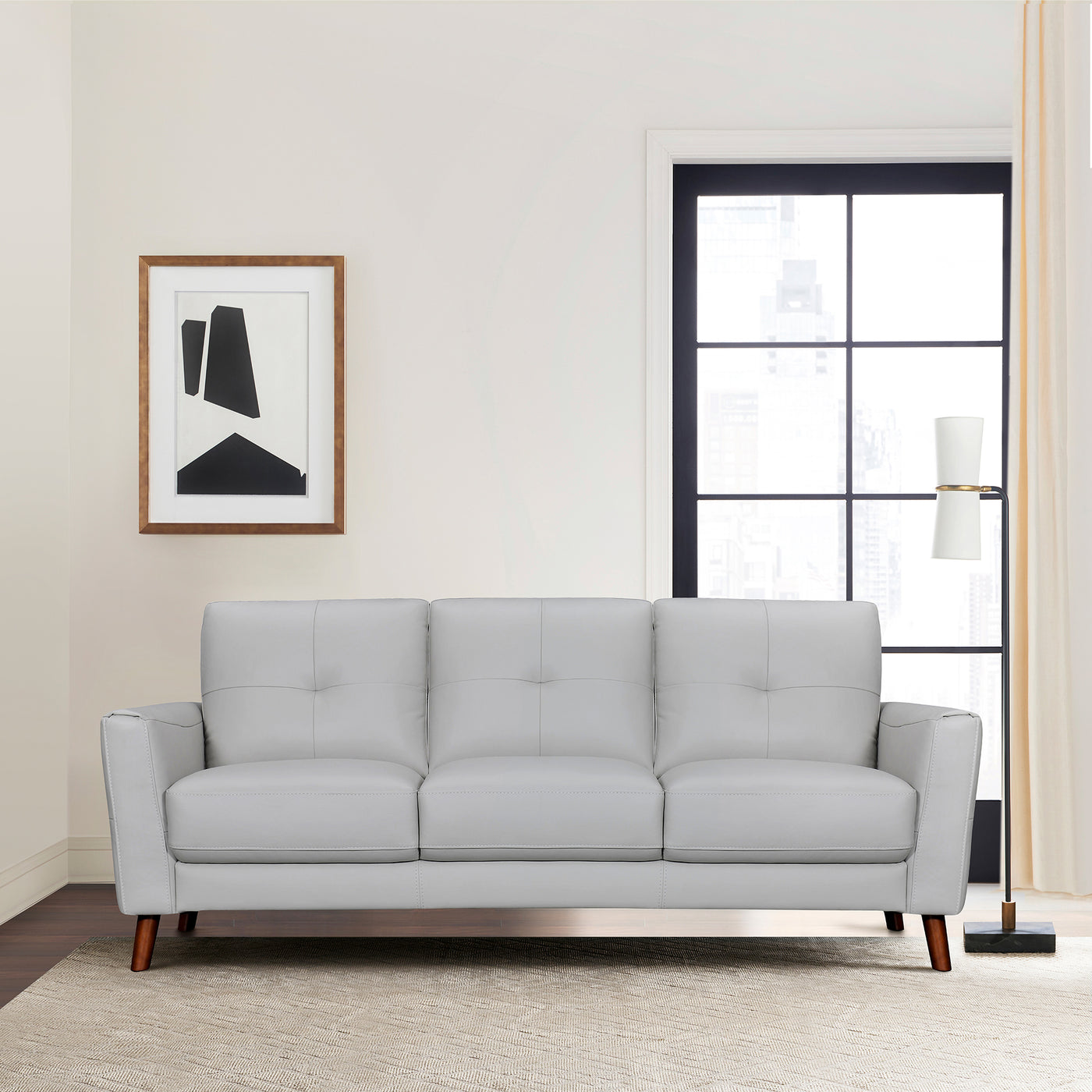 Almafi 82 in. Leather Sofa
