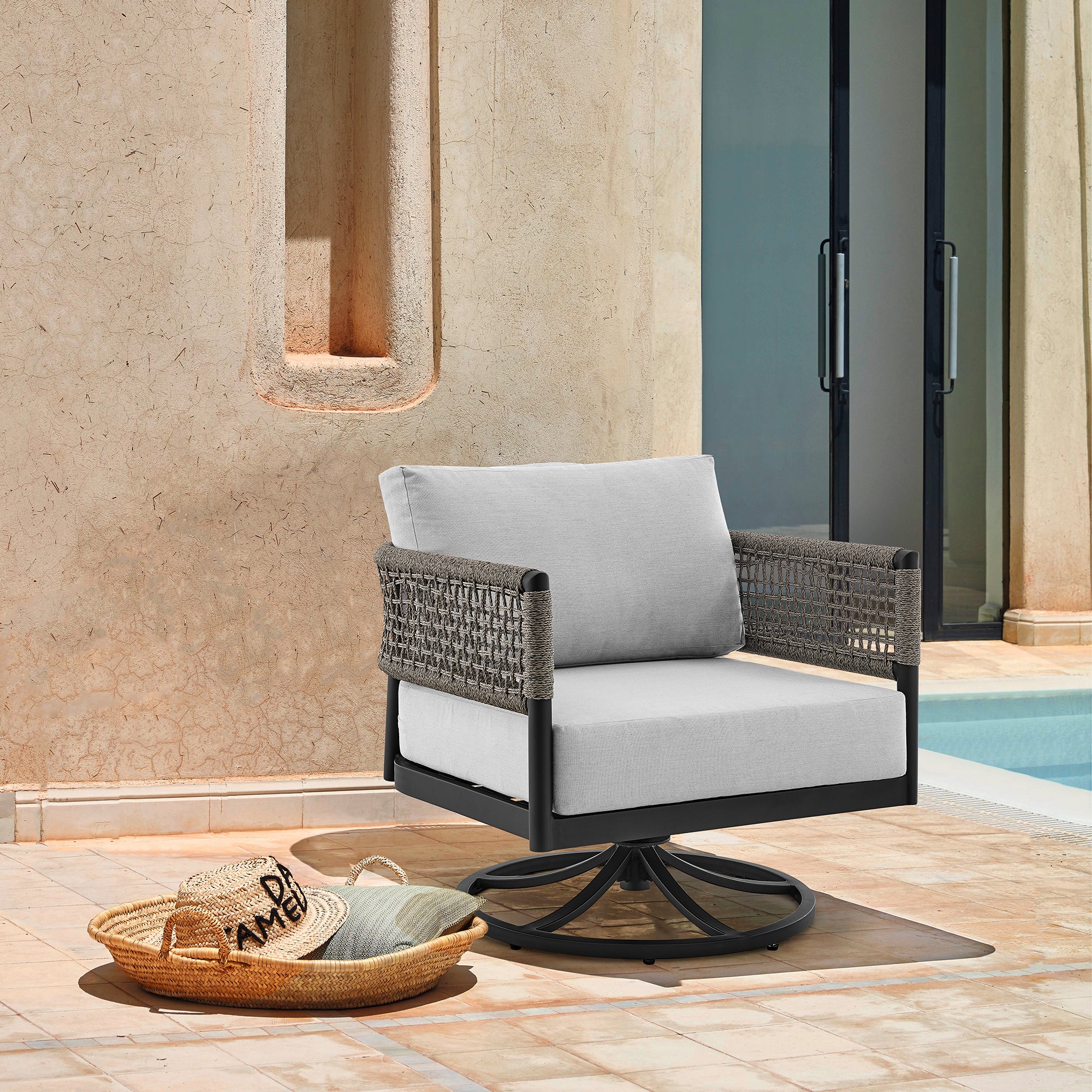 Alegria Outdoor Swivel Chair Armen Living