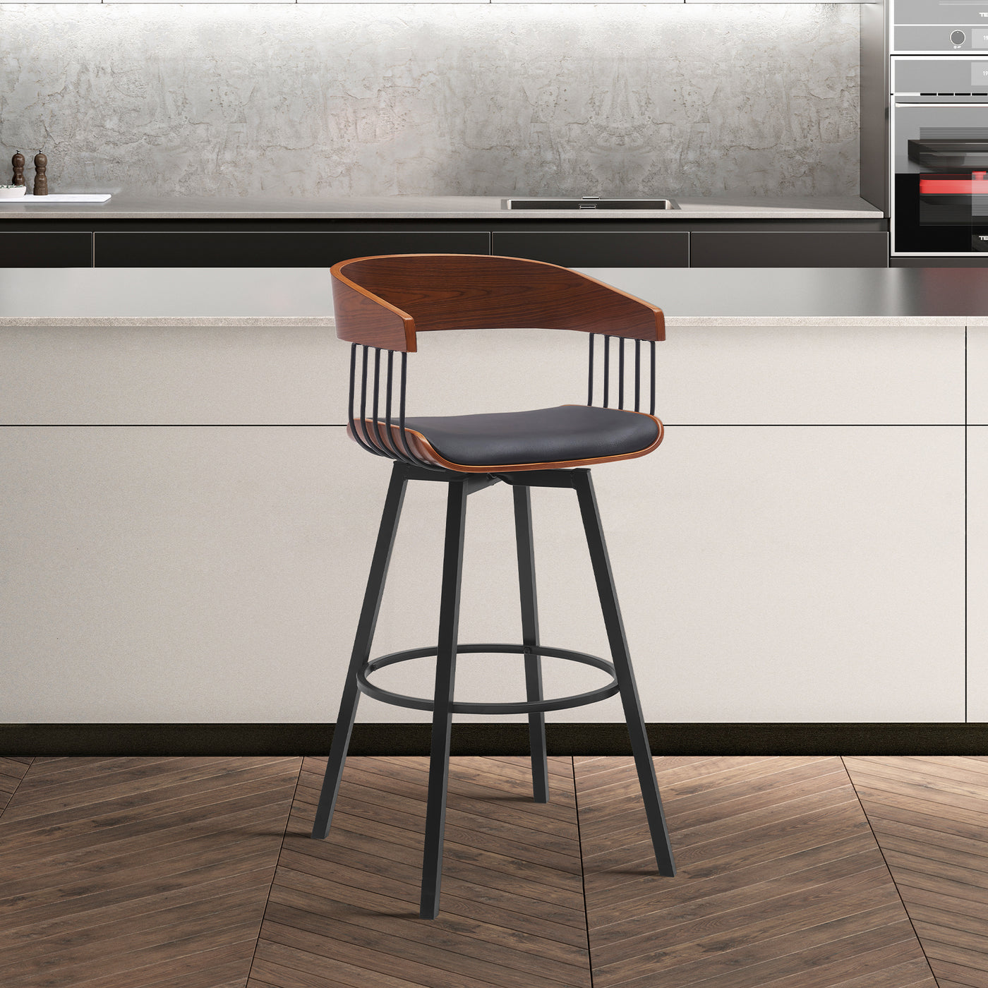 Athena Upholstered Swivel Barstool