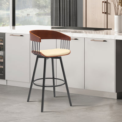 Athena Upholstered Swivel Barstool