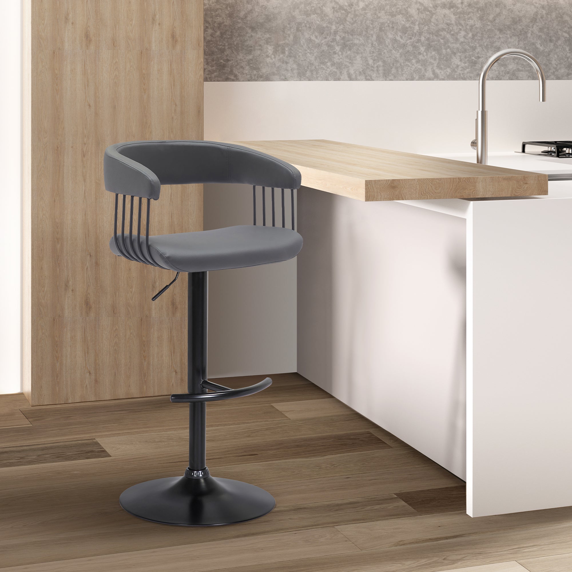 armen living Calista Upholstered Adjustable Barstool