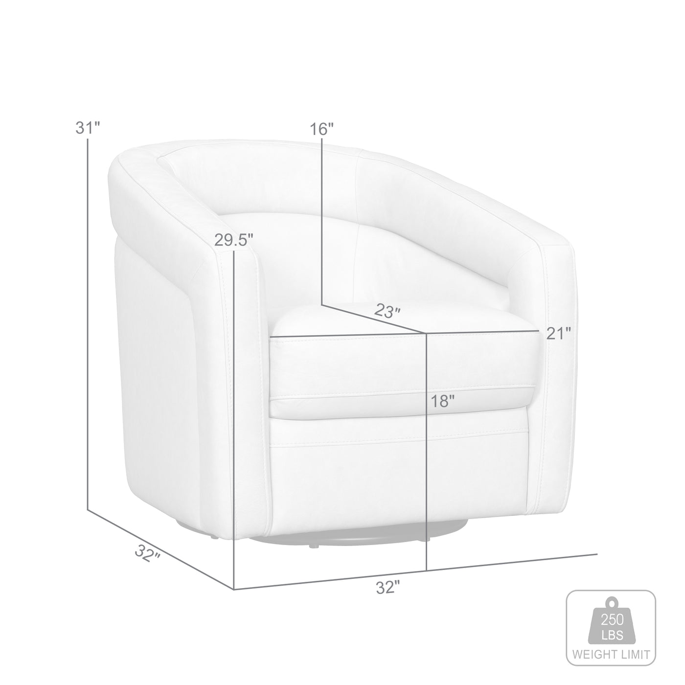 Desi Leather Swivel Accent Chair
