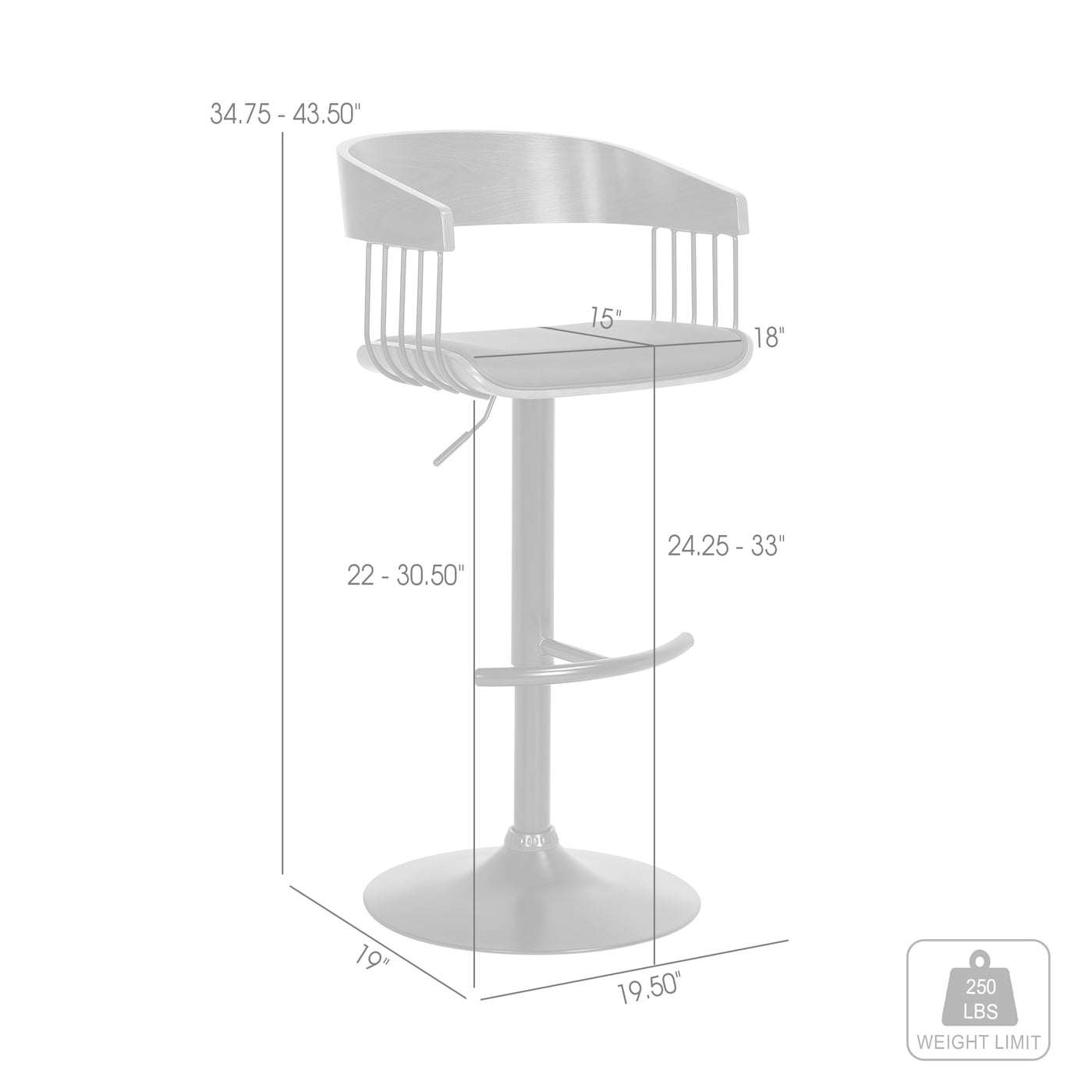 Larisa Upholstered Adjustable Barstool