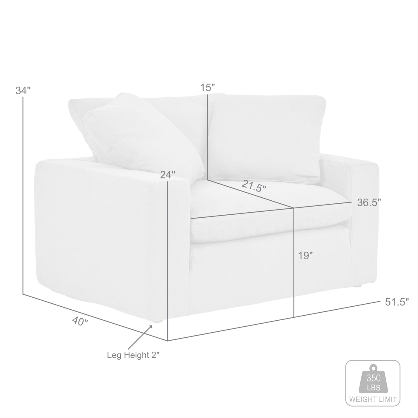 Liberty 51.5 in. Upholstered Chair and a Half